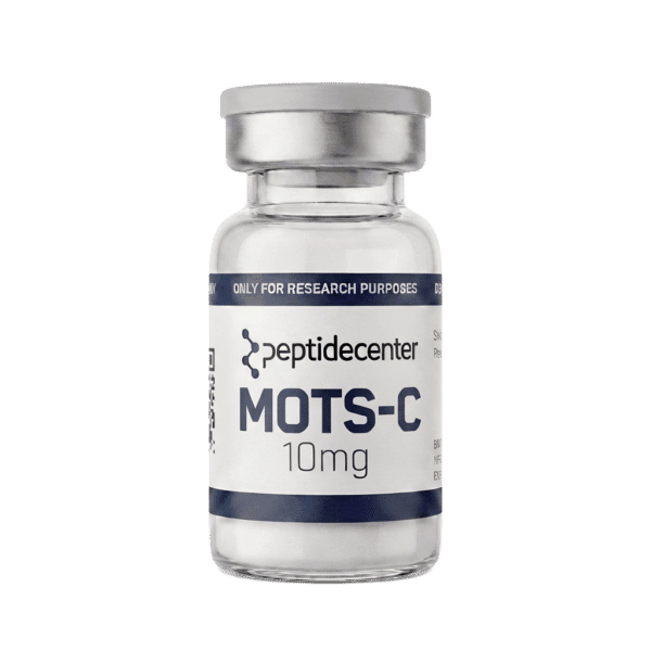 Vial of MOTS-c freeze-dried powder from PeptideCenter