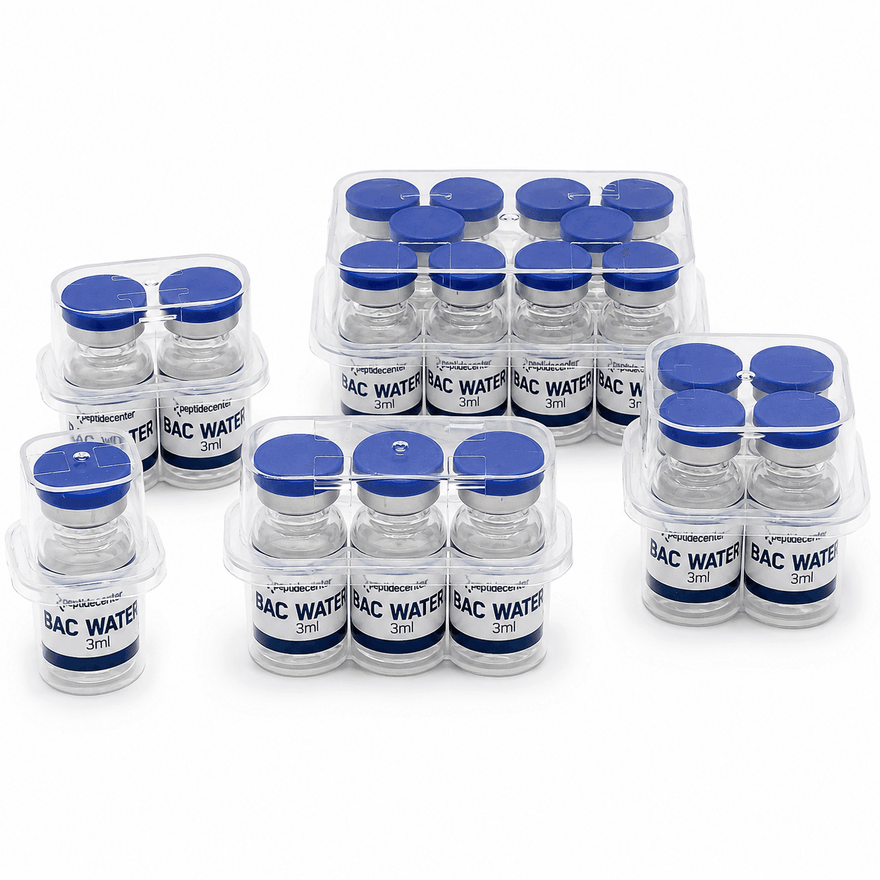 Transparent vial storage box with lid from PeptideCenter, vials not included