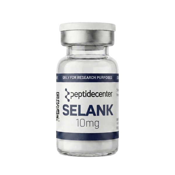 Flacon Selank 10 mg gevriesdroogd poeder van PeptideCenter