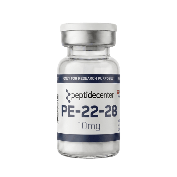 Vial of PE 22-28 freeze-dried powder from PeptideCenter